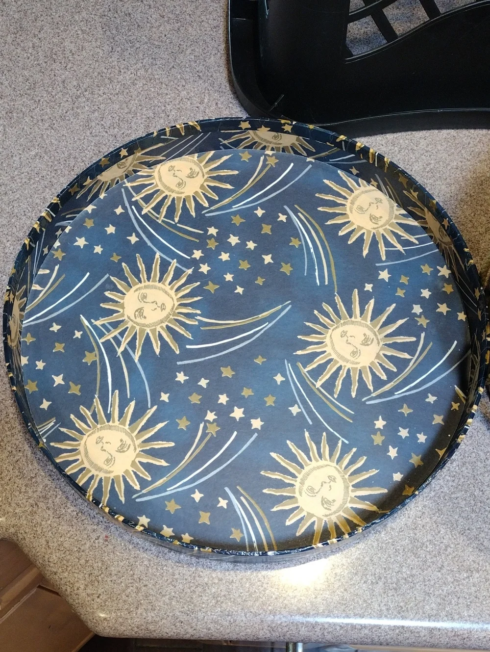🌙 90's Whimsigoth Large Celestial Round Decorative Storage Hat Box ⭐